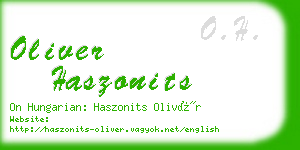 oliver haszonits business card
